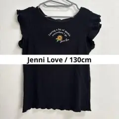 【Jenni Love】後ろリボン　袖フリル リブ トップブラック130