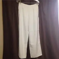 ホワイト レーヨン ワイドパンツ
