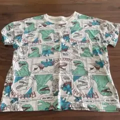 恐竜 コミックプリント Tシャツ 130