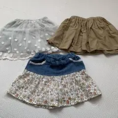 ギッズ　スカート　キュロット　100〜110サイズ 3点セット