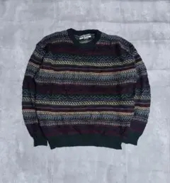 Golf Classics ニット セーター マルチカラー 幾何学 総柄 XL