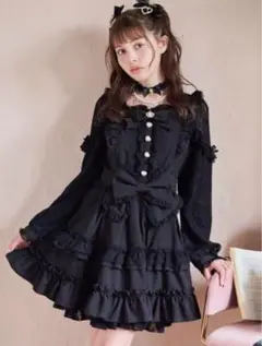 ティアラリボンティアードワンピース ブラック 新品