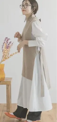 URBAN RESEARCH ニットベストレイヤードワンピース