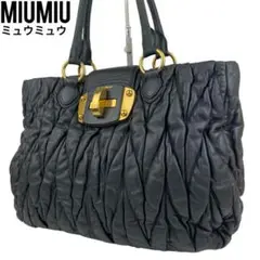 ✨良品✨ miu miu ミュウミュウ マテラッセ ハンドバッグ ブラック 黒