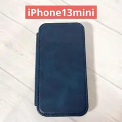 iPhone13mini ケース 手帳型 5.4インチ ネイビー