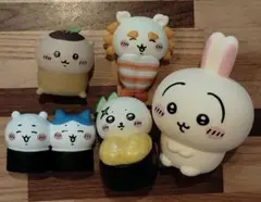 【訳あり】ちいかわ寿司フィギュア、うさぎソフマロウ5点セット
