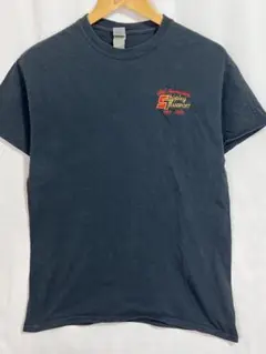 【ギルダン】ロゴ刺繍 ダークグレー Tシャツ　アメカジ　US輸入 古着
