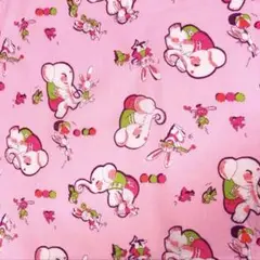 ピンク レトロ 象 うさぎ 鳥 なかよし 生地