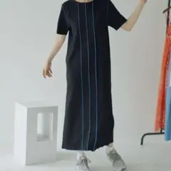 miette 配色メローラインデザインワンピース