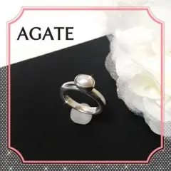 agate アガット シルバー925 淡水パール リング 指輪 アンティーク