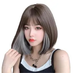 ウィッグ ボブ インナーカラー ショート ウィッグ ピンク 金髪 ストレート