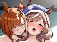 515ウマ 百合女子/バスタオルタペストリー/100×50cm