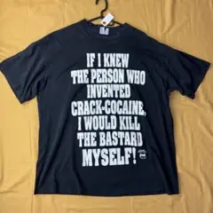 美品　メッセージT ブラック　USA製　XXL シングルステッチ　softee