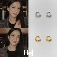 Hei ツイストデザイン ピアス シルバー