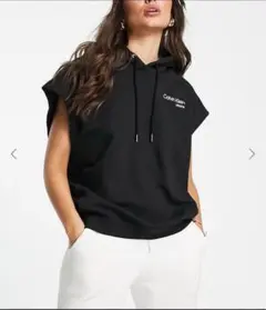 Calvin Klein スリーブレスフーディー 白 M