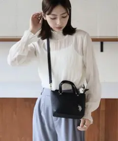 U.S. POLO ASSN. プリーツ　ミニトート ショルダーバッグ