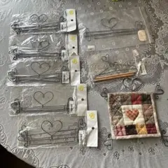 ハート型キルトハンガー7つ+完成品1つ