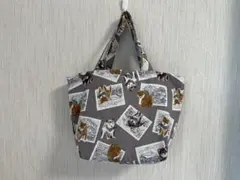 手作りトートバッグ・柴犬・グレー