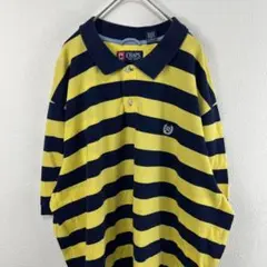 USA古着 chaps オーバーサイズ ボーダー ポロシャツ