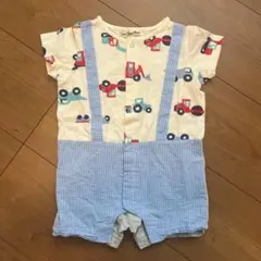 トラクター柄ロンパース・カバーオール