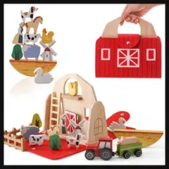 木製 おもちゃ 型はめ 形合わせ はめ込み 子供 モンテソッリーおもちゃ 牧場