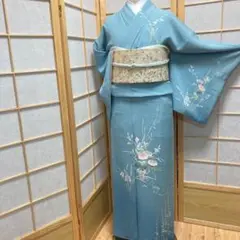 ［2857］訪問着 美品 友禅 花籠文様 ぼかし 正絹 着物 袷