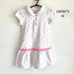 カーターズ carter's ポロシャツワンピース【4t】水玉 ピンク