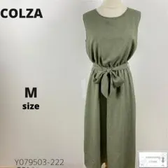 COLZA コルザ ロングワンピース ノースリワンピ 涼しげ M ゴム付き