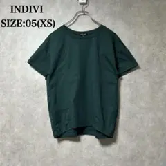 インディヴィ INDIVI ダークグリーン Tシャツ 半袖 XS