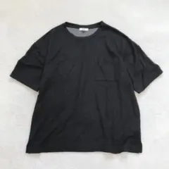 アーヴェヴェ 半袖Tシャツ カットソー トップス シンプル 無地 黒　M