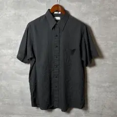 SALE❣️VAN HEUSEN サテンストライプ 半袖シャツ XL相当 黒