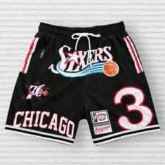 [即購入可]新品Men's SIXERS ハーフパンツ XLサイズ BLACK