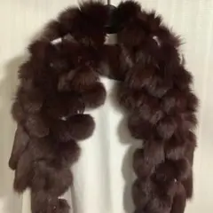 着物ラビット三角ショール(えんじ色)