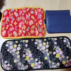 オーストリッチ風財布 コンパクト小物入 花柄薬入れ