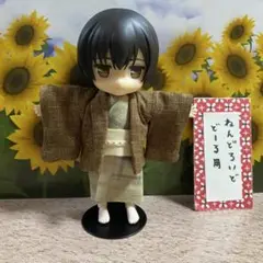 3123 ねんどろいどどーる用　和装三点セット　絣柄　生成り系