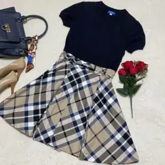 72 【極美品】ブルーレーベルクレストブリッジ ワンピース 38 M