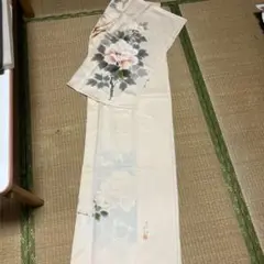 訪問着反物 花柄 クリーム色