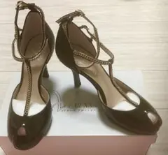 新品未使用♡Tストラップエナメルパンプス黒 ハイヒール VII XII XXX
