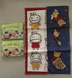 くま ハンカチ＆BONO chan ハンカチ＆ディズニーテッシュ2点の4点セット