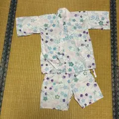 サンリオ　シナモロール　花柄甚平　130サイズ