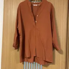 麻　レーヨン　七分袖シャツ　ユニクロ　レディース　L