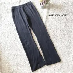 アメリカンホリック リブパンツ M ブラック 楽ちん AMERICANHOLIC