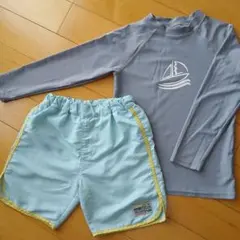 水着セット 男の子用 グレー 水色130センチ