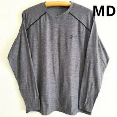 訳あり UNDER ARMOUR グレー M Vネック長袖カットソー