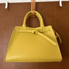 イエロー レザーハンドバッグ