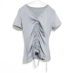【未使用】 ストレッチ半袖Tシャツ グレー　＊　バレエ　社交ダンス　ヨガ トップ