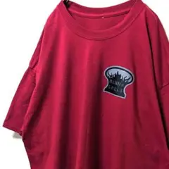 ババグリル ロゴ Tシャツ えんじ色 ワインレッド 赤 古着