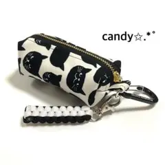 ゴルフボールケース ミニティーホルダー付き✩.*˚黒ねこNo.3(ホワイト)