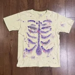 y2k FRUIT OF THE LOOM 骨格デザインイエローTシャツXXL