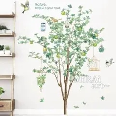 ウォールステッカー 小鳥 観葉植物 模様替え アート 剥がせるシール
